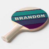 Retro Charlotte Rainbow Bold met naam Tafeltennisbatje (Voorkant Gekanteld)