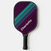 Retro Charlotte Rainbow met naam Pickleball Paddle (Achterkant)