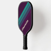 Retro Charlotte Rainbow met naam Pickleball Paddle (Links)
