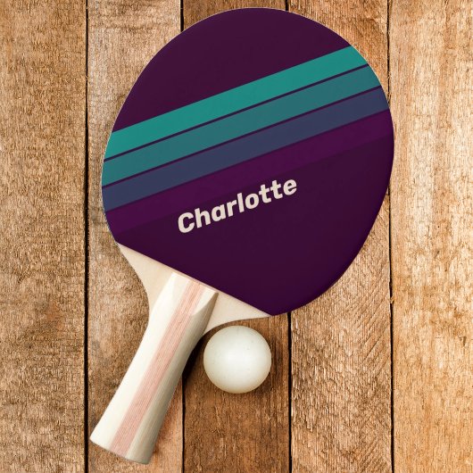 Retro Charlotte Rainbow met naam Tafeltennisbatje