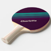 Retro Charlotte Rainbow met naam Tafeltennisbatje (Voorkant Gekanteld)