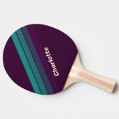 Retro Charlotte Rainbow met naam Tafeltennisbatje (Zijkant)