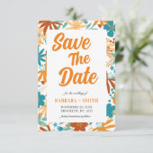 Retro Charm Abstract Bright Bold Wildflower Save The Date (Staand voorkant)