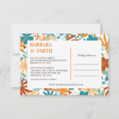 Retro Charm Abstract Bright Bold Wildflower Save The Date (Achterkant)