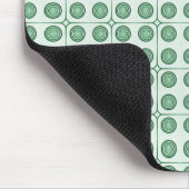Retro Charm Circles Mousepad, donkergroen Muismat (Hoek)