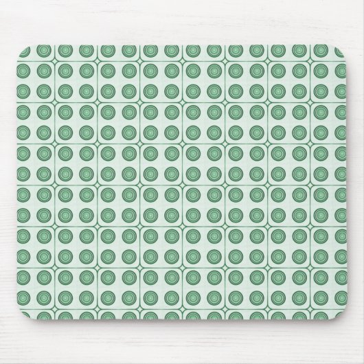 Retro Charm Circles Mousepad, donkergroen Muismat (Voorkant)