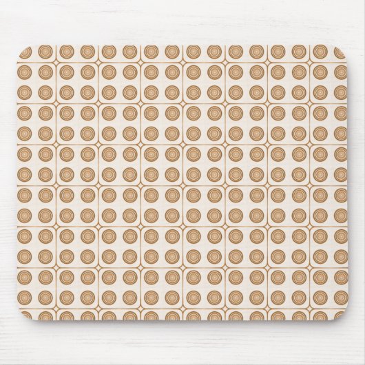 Retro Charm Circles Mousepad, Gold Muismat (Voorkant)