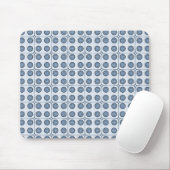 Retro Charm Circles Mousepad, Navy Blue Muismat (Met muis)