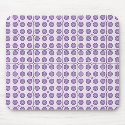 Retro Charm Circles Mousepad, Violet Muismat (Voorkant)