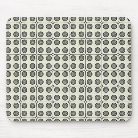 Retro Charm Circles Mousepad, zwart Muismat (Voorkant)