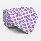 Retro Charm Circles Stropdas, Paars Stropdas (Opgerold)