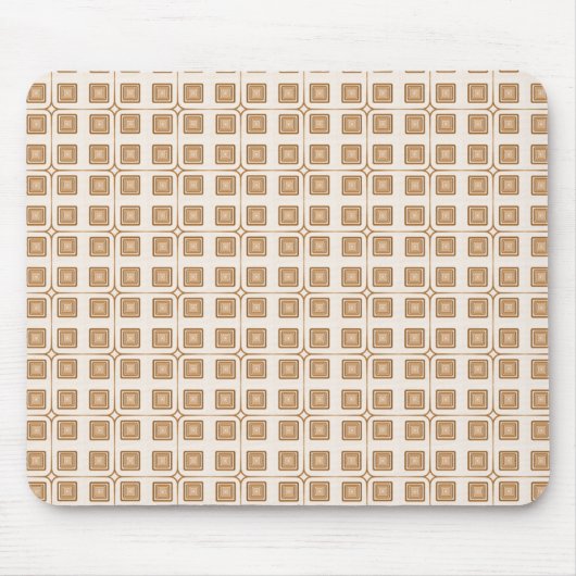Retro Charm Squares Mousepad, Gold Muismat (Voorkant)