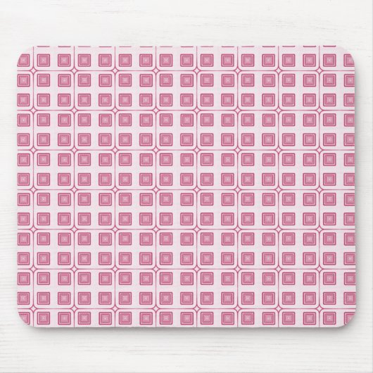 Retro Charm Squares Mousepad, Magenta Muismat (Voorkant)