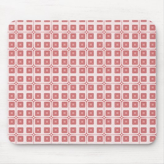 Retro Charm Squares Mousepad, Red Muismat (Voorkant)