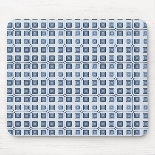 Retro Charm Squares Mousepade, Navy Blue Muismat (Voorkant)