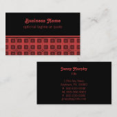 Retro Charm Squares Visitekaartje, rood Visitekaartje (Voorkant / Achterkant)