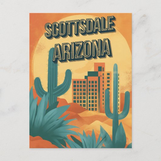 Retro Charm van Scottsdale -  Arizona Briefkaart (Voorkant)