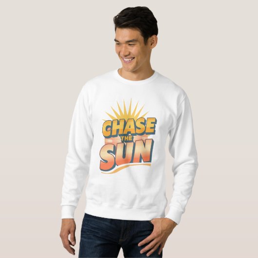 Retro "Chase the Sun" Summer Quote Trui (Voorkant volledig)