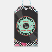 Retro Checker 50's Fifties Thema Party Favor Cadeaulabel (Voorkant)