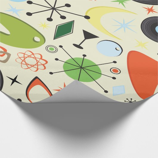 Retro Checker 50's Fifties Thema Verjaardagsfeest Cadeaupapier (Hoek)