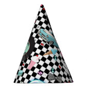 Retro Checker 50's Fifties Thema Verjaardagsfeest Feesthoedjes (Rechts)