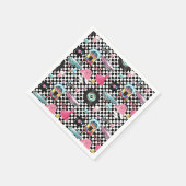 Retro Checker 50's Fifties Thema Verjaardagsfeest Servet (Hoek)