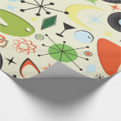 Retro Checker 50's Jaren Vijftig Thema Verjaardags Cadeaupapier (Hoek)