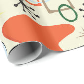 Retro Checker 50's Jaren Vijftig Thema Verjaardags Cadeaupapier (Rol Hoek)