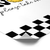 Retro Checker Gelukkig Gezicht Verjaardag Favoriet Poster (Hoek)