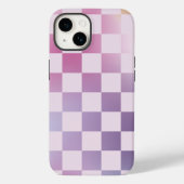 Retro Checker Geruite Gradiënt Paarse Patroon Case-Mate iPhone Case (Achterkant)