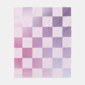 Retro Checker Geruite Gradiënt Paarse Patroon Fleece Deken (Voorkant)