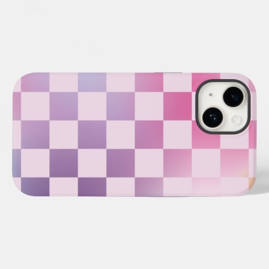 Retro Checker Geruite verloop Paarse patroon Case-Mate iPhone Case (Achterkant (horizontaal))