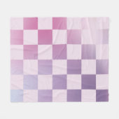 Retro Checker Geruite verloop Paarse patroon Fleece Deken (Voorkant (Horizontaal))