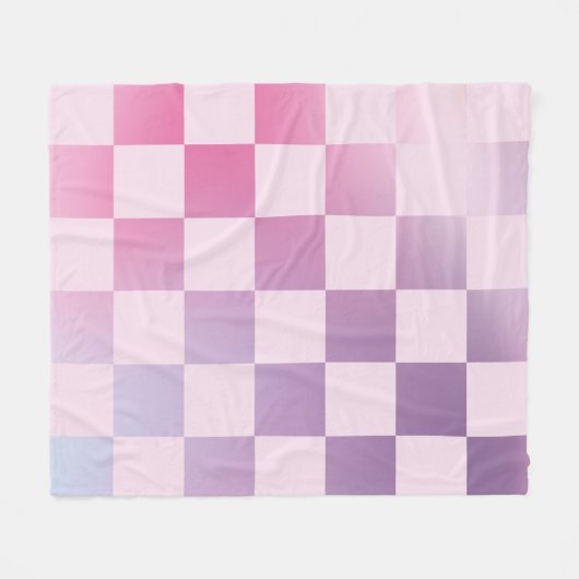 Retro Checker Geruite verloop Paarse patroon Fleece Deken (Voorkant (Horizontaal))