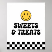 Retro Checker Happy Face Sweets en Treats Poster (Voorkant)