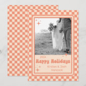 Retro Checker Holiday Kaart (Voorkant / Achterkant)