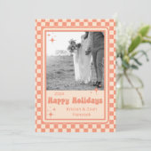 Retro Checker Holiday Kaart (Staand voorkant)