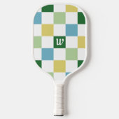 Retro Checker Patroon Monogram Pickleball Paddle (Achterkant)