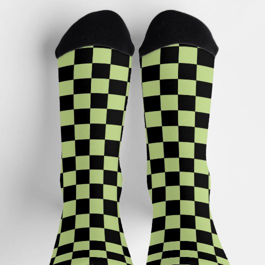 Retro Checker Patroon Zwart en Groen Sokken (Top)