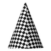 Retro Checker Two Cool Verjaardagsfeestje Feesthoedjes (Achterkant)