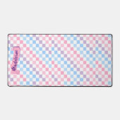 Retro Checkerboard 1990s 2000s Y2K Pastel Naam toe Bureaumat (Voorkant)