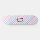 Retro Checkerboard 1990s 2000s Y2K Pastel Naam toe Persoonlijk Skateboard (Horizontaal)