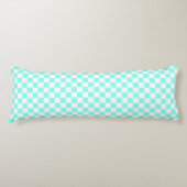 Retro Checkerboard, Aqua & White Body Pillow Lichaamskussen (Voorkant)