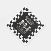 Retro Checkerboard Bad To The Bones Halloween Servet (Hoek)