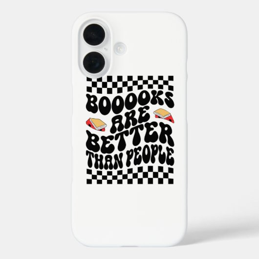 Retro Checkerboard "Books Are Better" Graphic Case-Mate iPhone Case (Achterkant)
