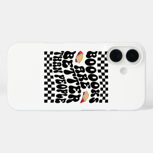 Retro Checkerboard "Books Are Better" Graphic Case-Mate iPhone Case (Achterkant (horizontaal))