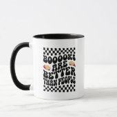 Retro Checkerboard "Books Are Better" Graphic Mok (Links)