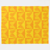 Retro Checkerboard Butterfly Pattern Yellow Oranje Fleece Deken (Voorkant (Horizontaal))