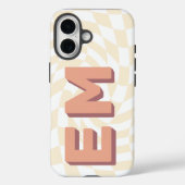 Retro Checkerboard esthetisch monogram Case-Mate iPhone Case (Achterkant)