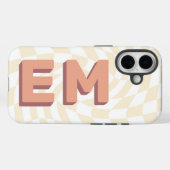 Retro Checkerboard esthetisch monogram Case-Mate iPhone Case (Achterkant (horizontaal))